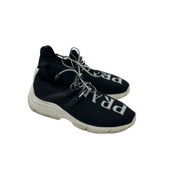Prada‎ Black Knit Fabric XY Logo Low Top Sneakers*EUC w/box - Picture 1 of 12